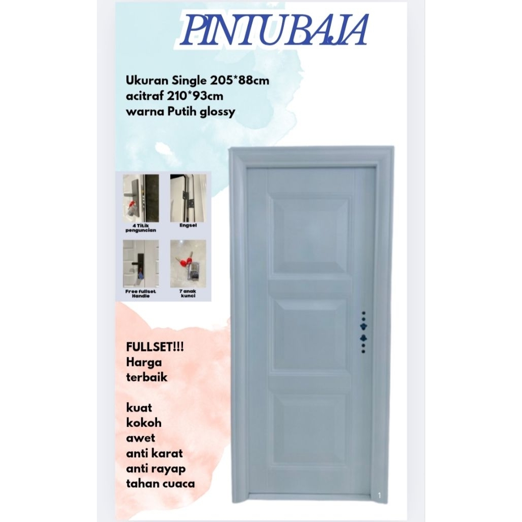PINTU BAJA SINGLE/PINTU UTAMA/PINTU RUMAH/PINTU BAJA PANPAN