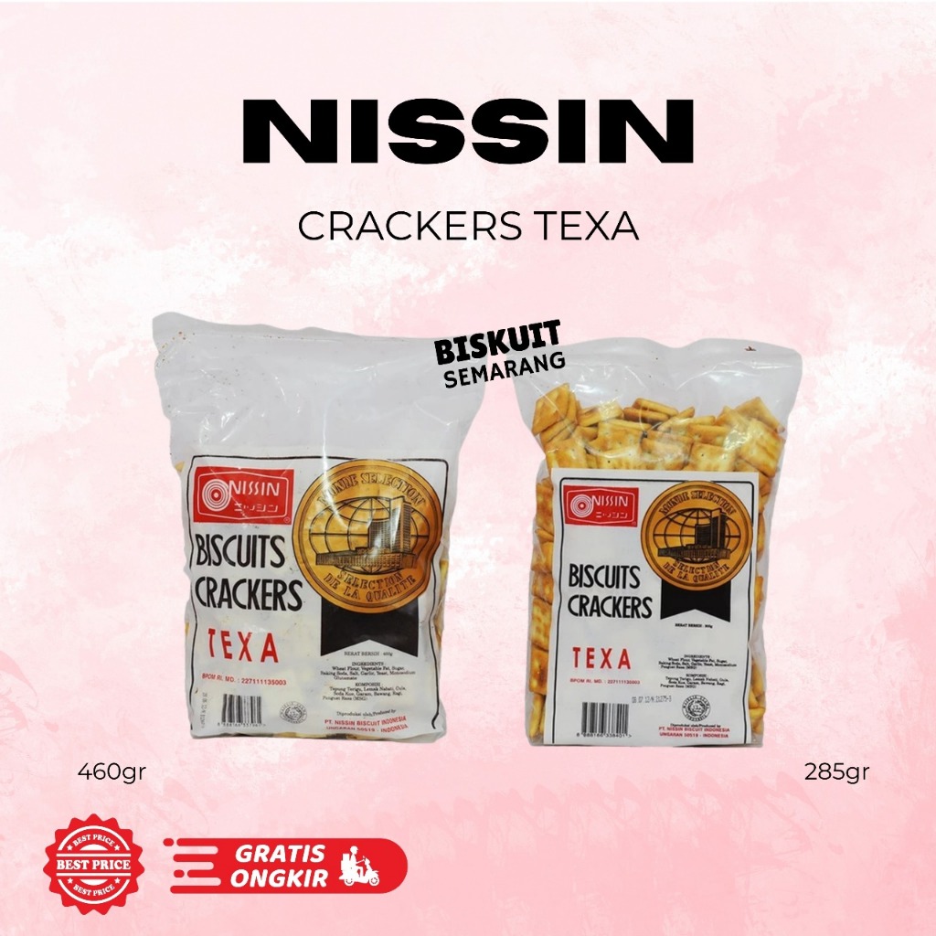 Nissin Crackers Krekers Texa 285 gr / 460 gr Biskuit Texa Rasa Gurih Asin