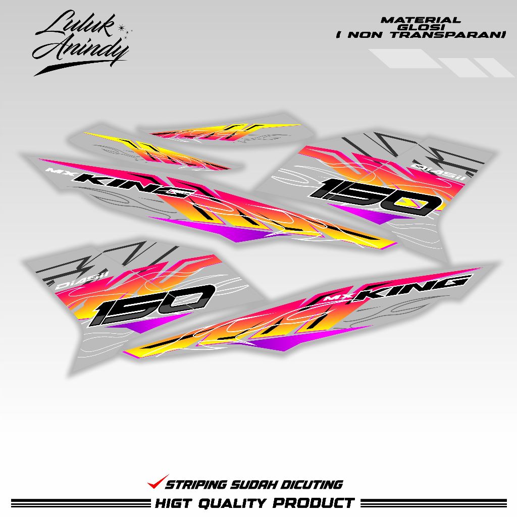 STRIPING MX KING TRANSPARAN custom race prostreet / striping mx king 150 / y15zr malaysia / striping