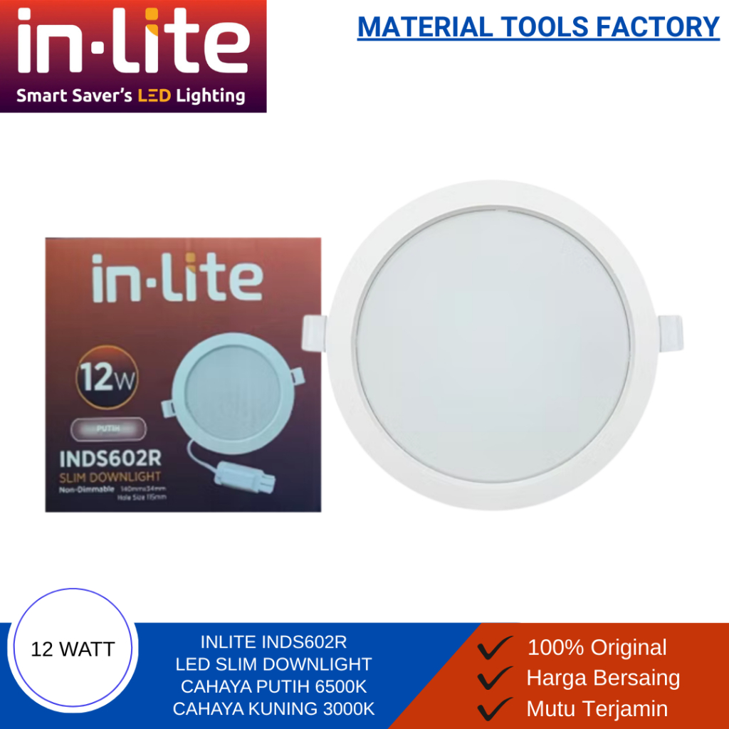 Lampu LED - Lampu Downlight Plafon - Downlight InLite Lampu LED Panel Plafon Slim Downlight 12W 12 W