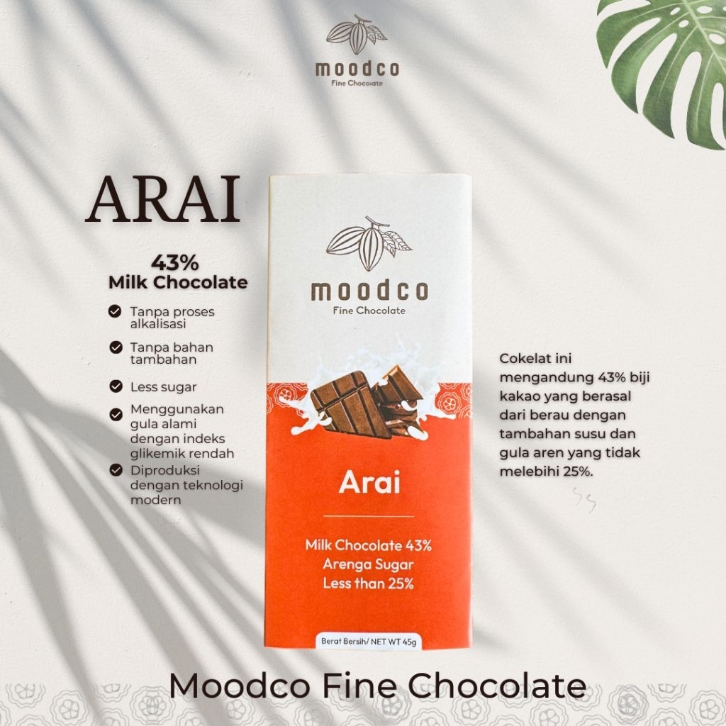 

Moodco | Arai Milk Chocolate 43% | Fine Chocolate | Cokelat Sehat