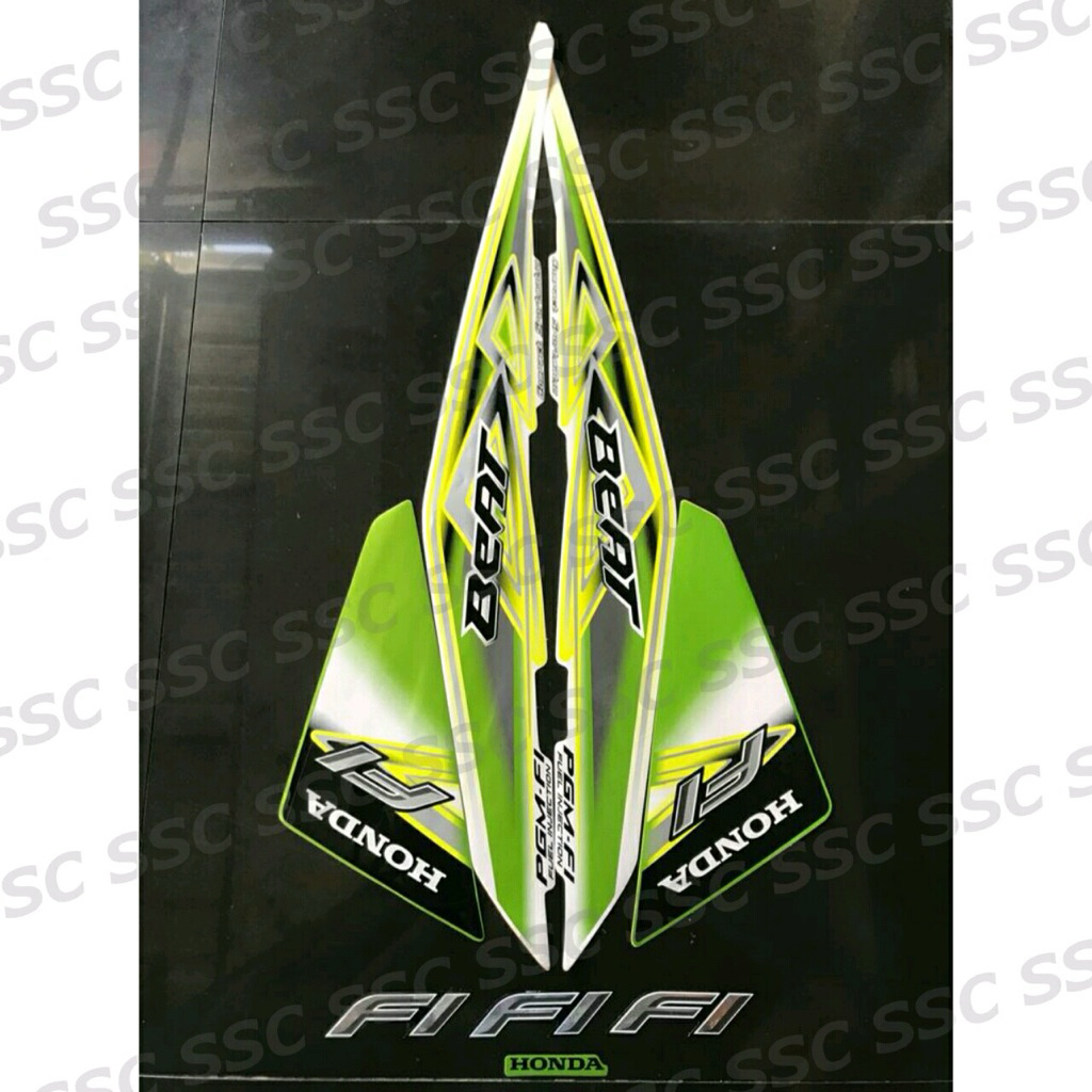 STRIPING STIKER BEAT FI 2013 PUTIH HIJAU