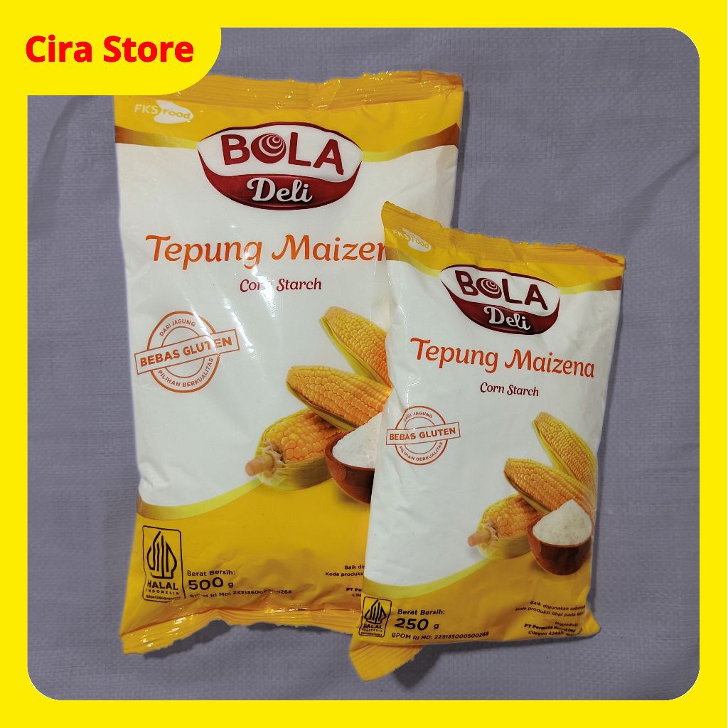 

Bola Deli Tepung Maizena 250g, 500g, 1 kg Bebas Gluten. Tepung Jagung, Corn Starch, Pati Jagung Bola Deli