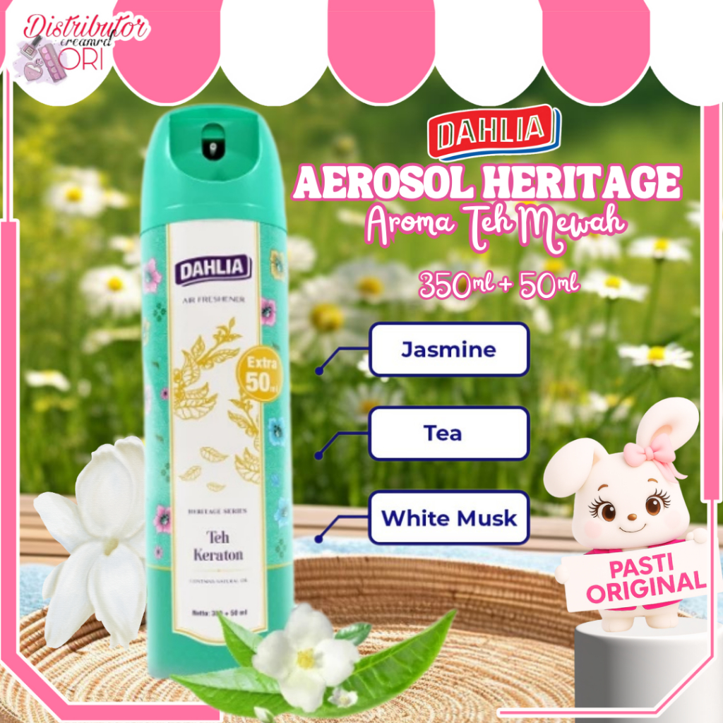 Dahlia Aerosol Heritage Series Teh Keraton 350ml + 50ml – Aroma Teh Mewah & Menenangkan | Distributo