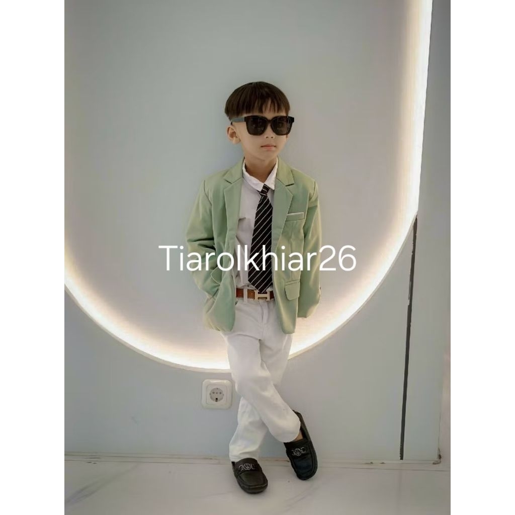 Jas sage Anak laki laki blezer sage