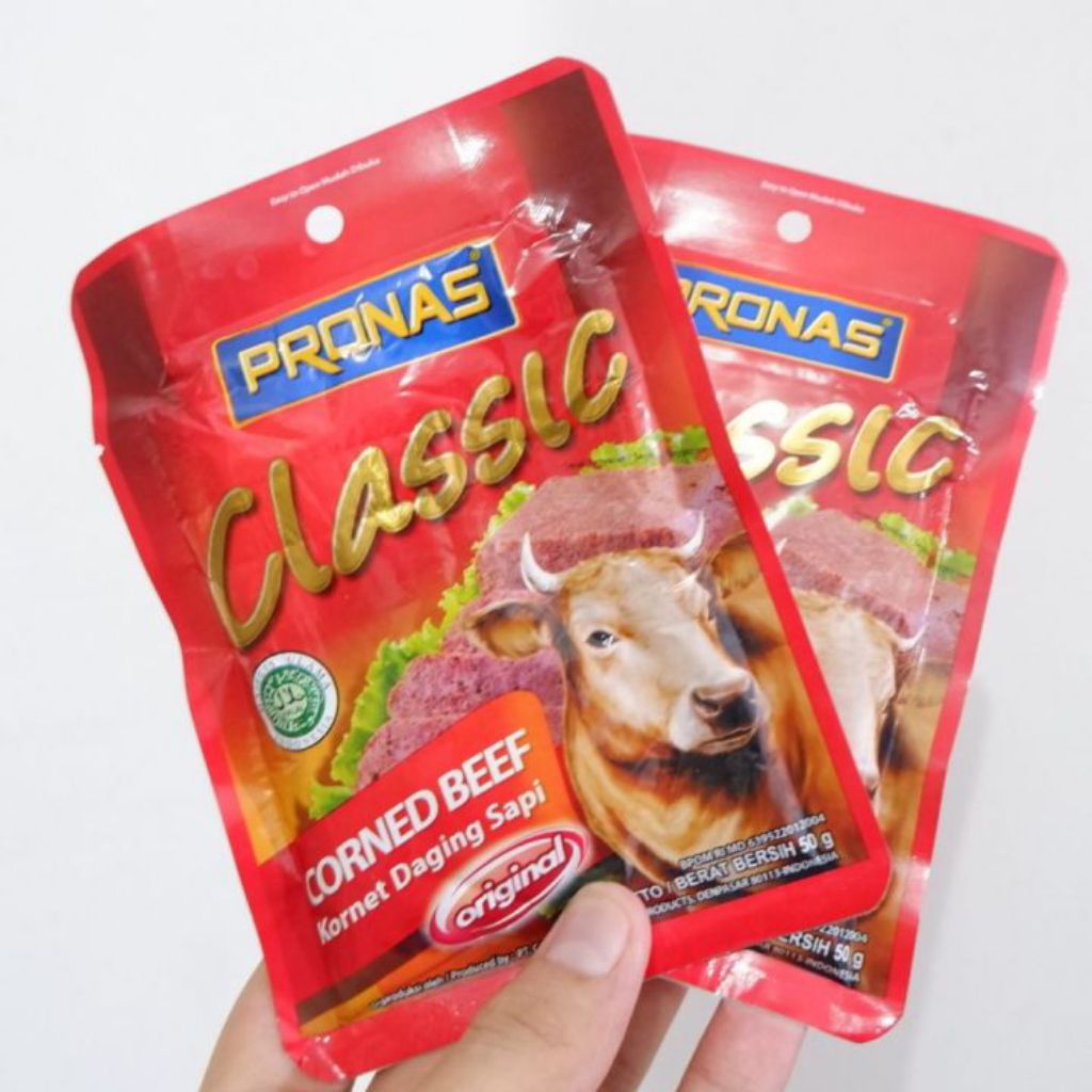 

CORNED BEEF CLASIC PRONAS ORIGINAL 50GRAM ( Shaset)