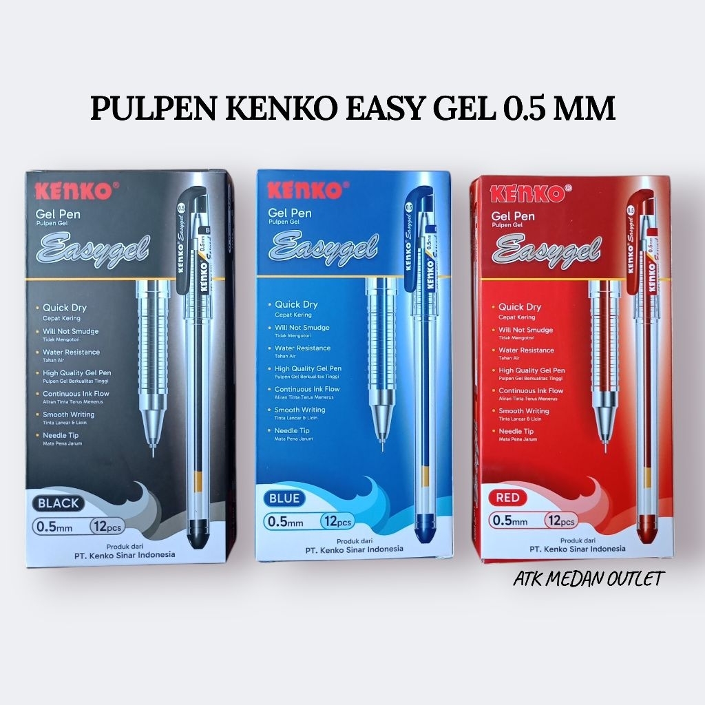 

[12 PCS] PULPEN KENKO EASY GEL 0.5 MM