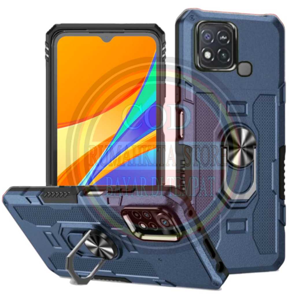 CASING HP XIAOMI REDMI 9C CASE ROBOT HIT EYE RING KICK STANDING HARDCASE ROBOT ARMOR