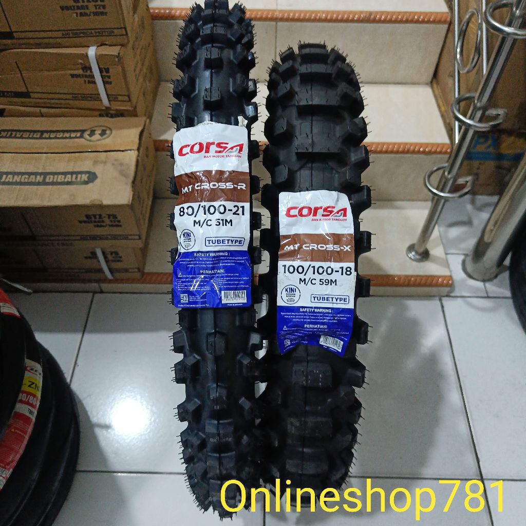 BAN LUAR MOTOR 80/100-21 & 100/100-18 CORSA CROSS MT KLX,CRF 150L