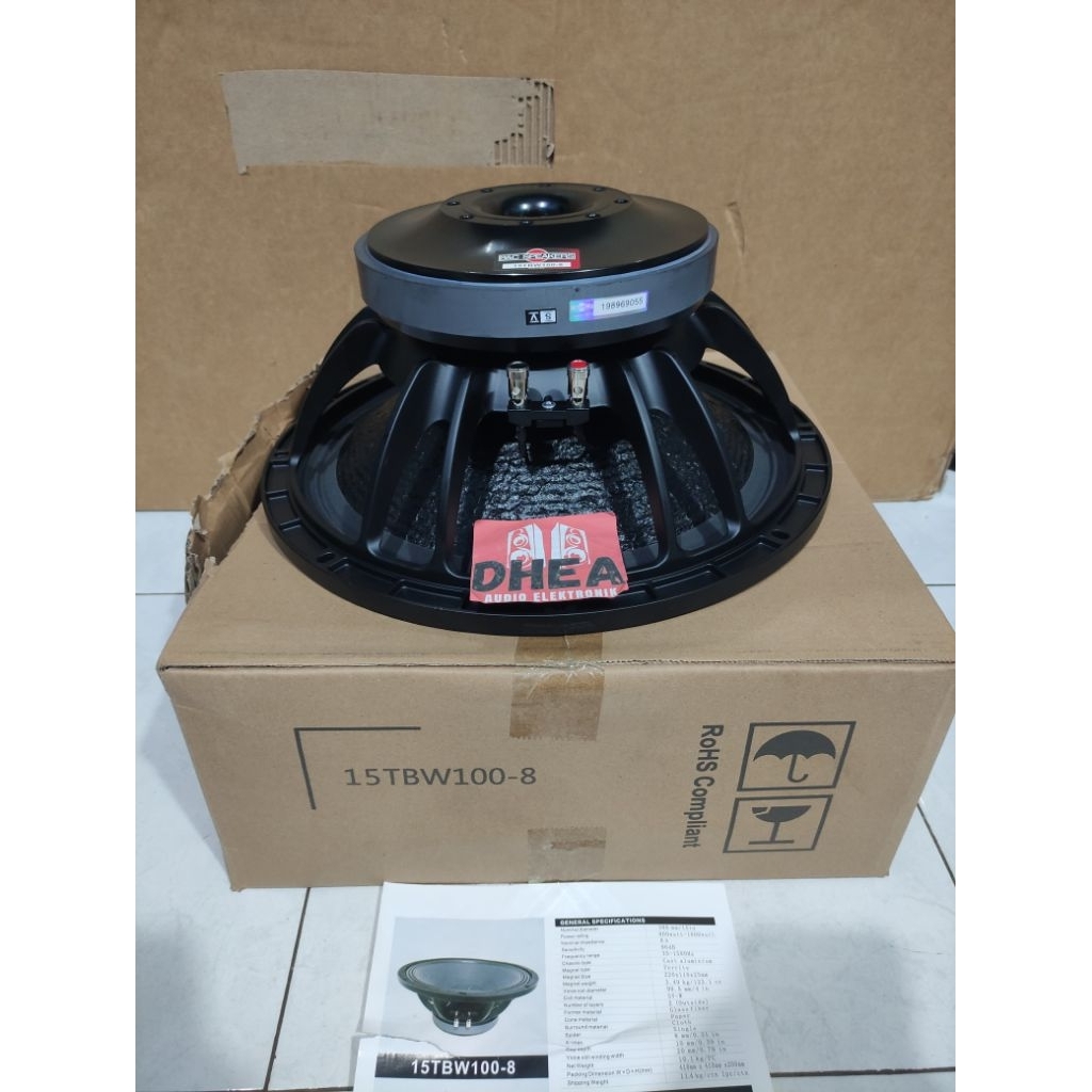 Speaker Komponen B&C 15TBW100-8 BnC audio 15 TBW 100 grade A 15 inchi voice coil 4in power 800 - 160
