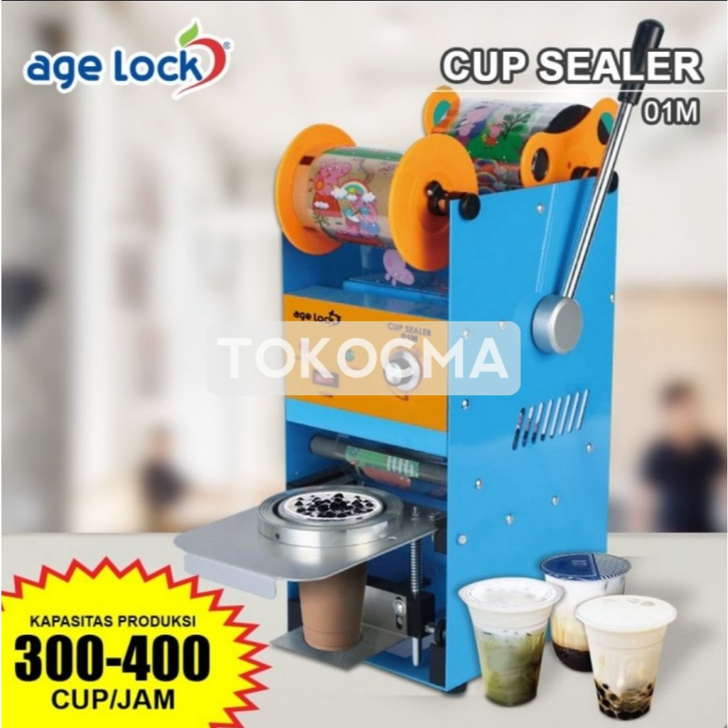 Age Lock Cup Sealer 01M - Alat Mesin Press Gelas Plastik High Cup 22Oz