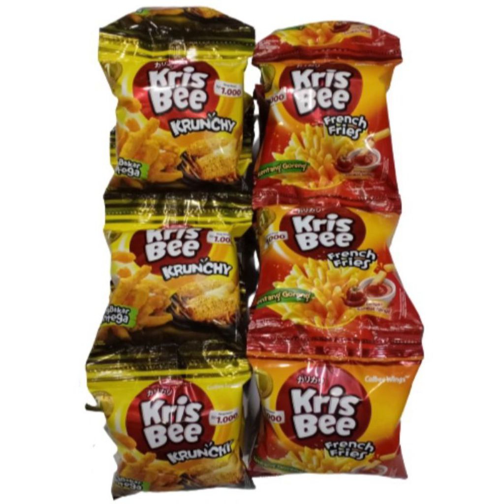 Ciki Kris Bee Renceng isi 10 French Fries Ciki Kentang Kriss Bee Satuan @9gr