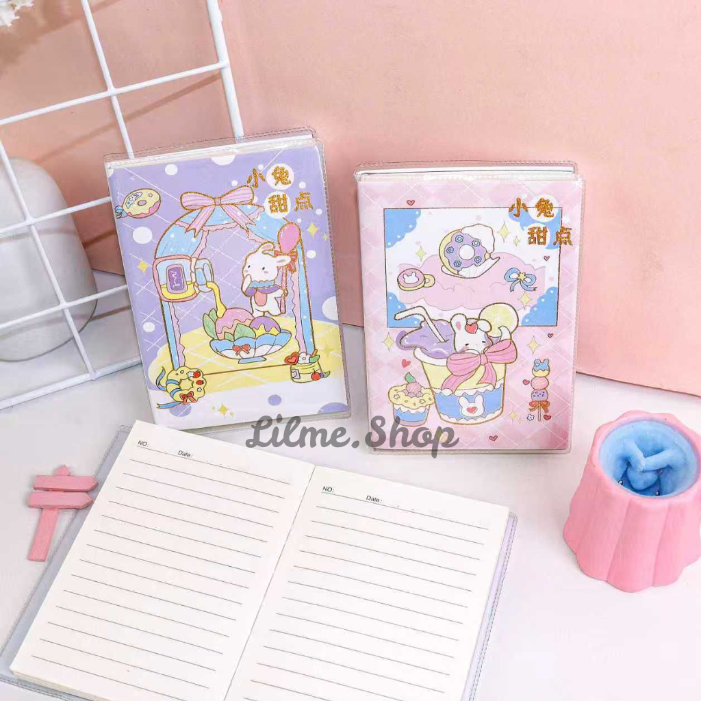 

Buku Tulis Kecil Cute Rabbit Dessert / Buku Catatan Kertas Bergaris Sekolah Anak Lucu 36K