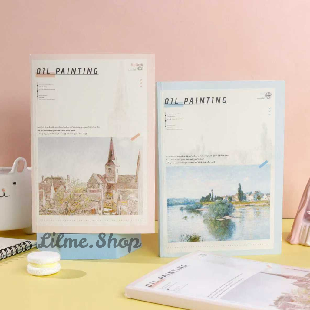 

Buku Tulis Aesthetic Ukuran B5 / Buku Catatan Kertas Bergaris Oil Painting Scenery