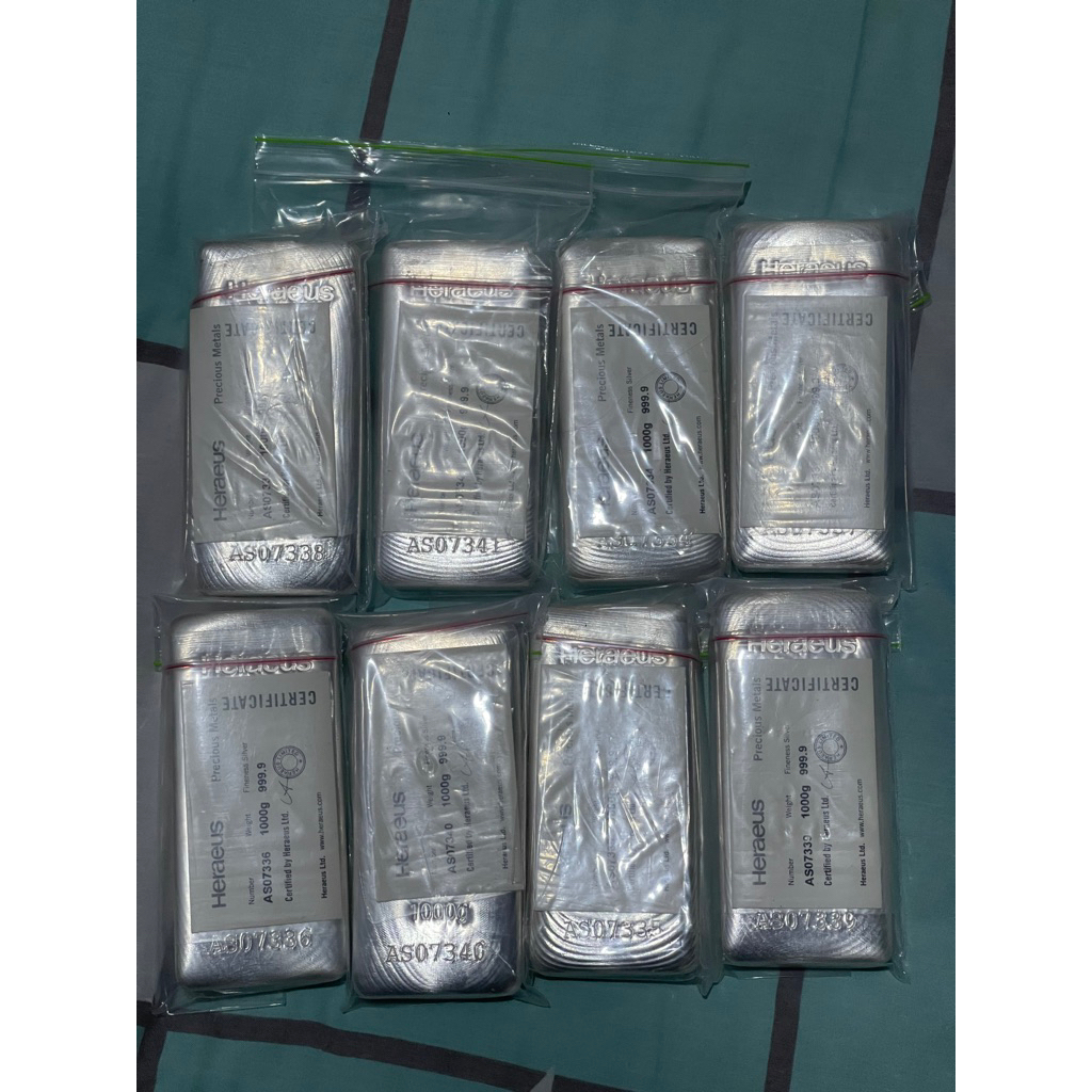 Perak Batangan 999.9% Heraeus 1kg / Silver batangan murni 999.9% heraeus 1kg