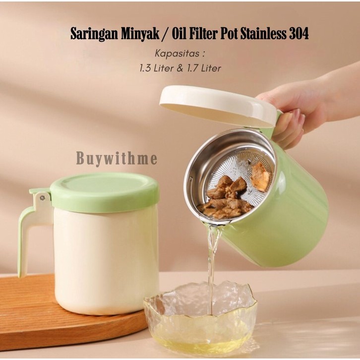 OIL POT STAINLESS STEEL 304 / TEMPAT SARINGAN MINYAK / WADAH MINYAK