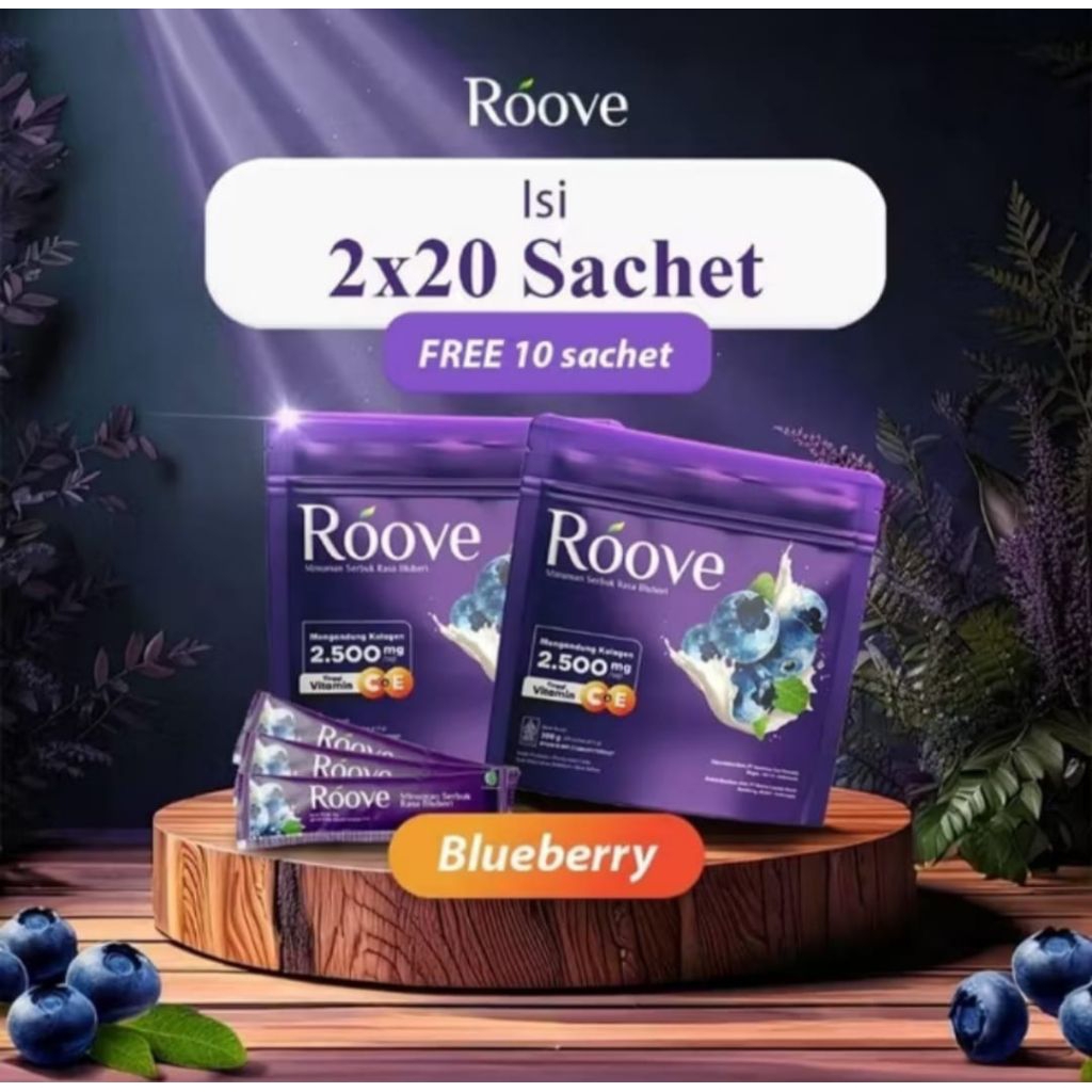 ( Bestseller ) Roove Collagen Drink 2 Pouch Original Minuman Serbuk Kecantikan Mencerahkan Kulit Bad