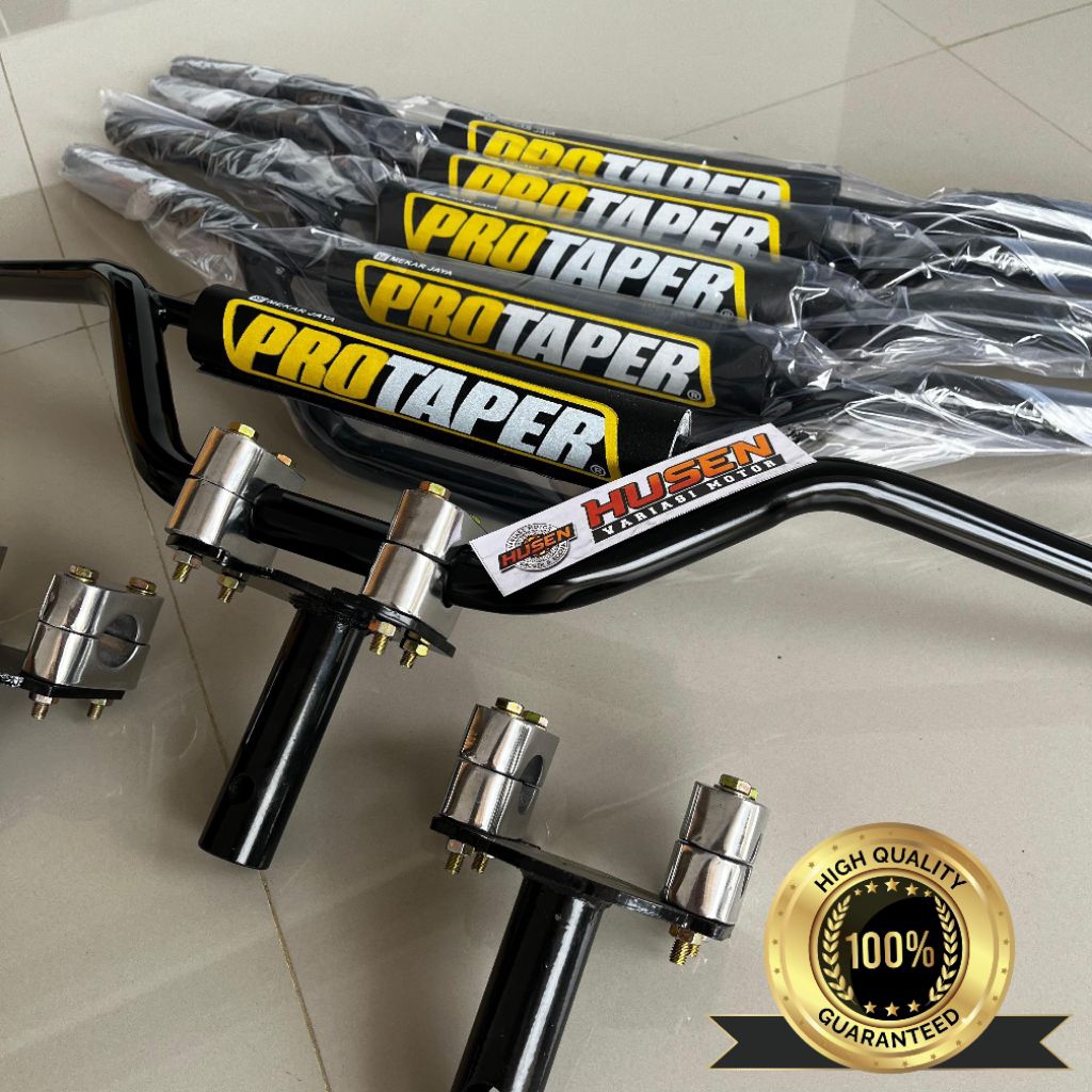Paket Lengkap stang motor trail PROTAPER  dan dudukan adaptor untuk semua jenis motor Honda Yamaha S