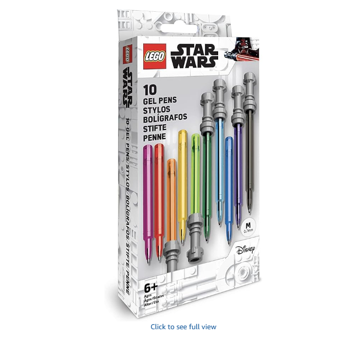 

IQ LEGO Star Wars Lightsaber Gel Pen 10 Pack (53116) - Rainbow of 10 Colors, Refillable Pens for Teens and Adults, Ideal Star Wars Teacher Gifts and Office Supplies for Desk