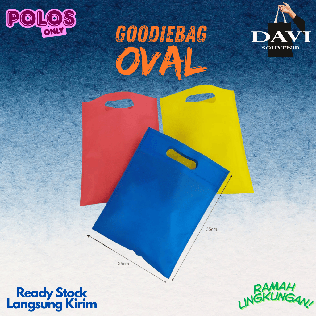 

Goodie Bag / Tas Kain / Kantong Spunbond / Tas Spunbond / Tas Souvenir Polos (25x35)