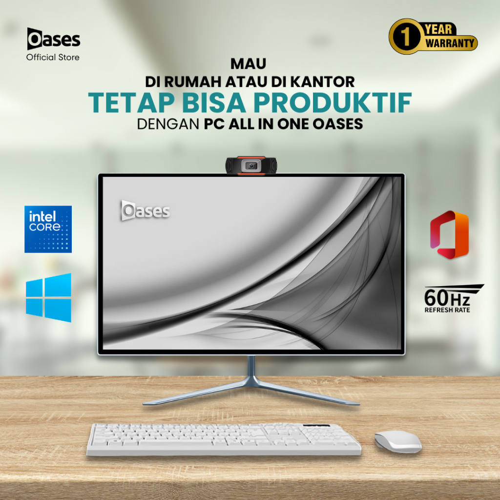 [Buy 1 Get 3] PC AIO OASES All in One Komputer Intel Core i3 i5 i7 RAM 8GB 16GB SSD 128GB/256GB/512G
