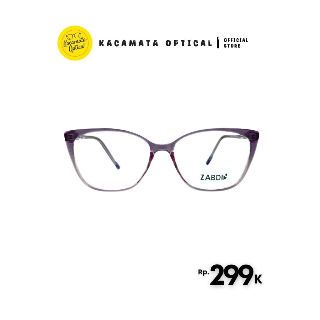 KACAMATA OPTICAL - Frame KMO2053 Cat Eye Eyes Wanita Kotak Purple Ungu Plastik Dewasa Mata Kucing