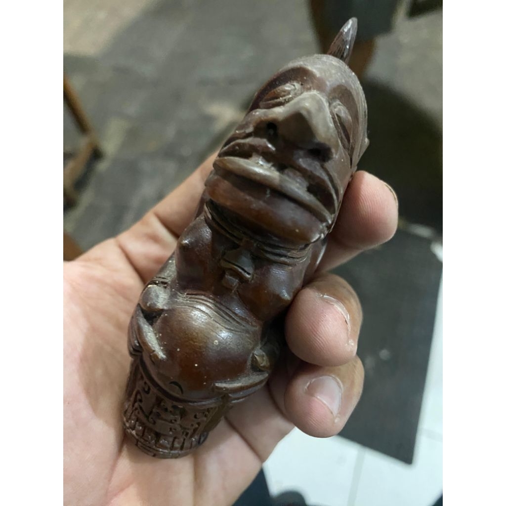 Deder Keris Lamen Ukir Punokawan Petruk deder Hulu Keris Kuno Motif Ukir Petruk