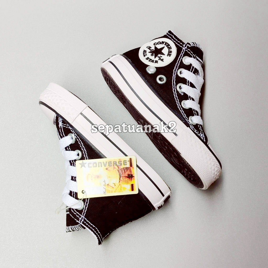 Sepatu Sekolah Anak Converse Kids Hitam Klasik Laki Perempuan 1 2 3 4 5 6 7 8 9 10 Tahun