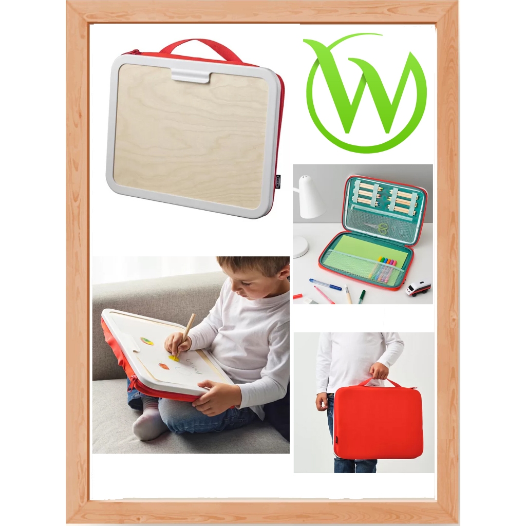 

Kotak menggambar portabel kompartemen spidol pulpen kertas gunting mudah dibawa travel MALA Portable drawing case, merah, 35x27 cm