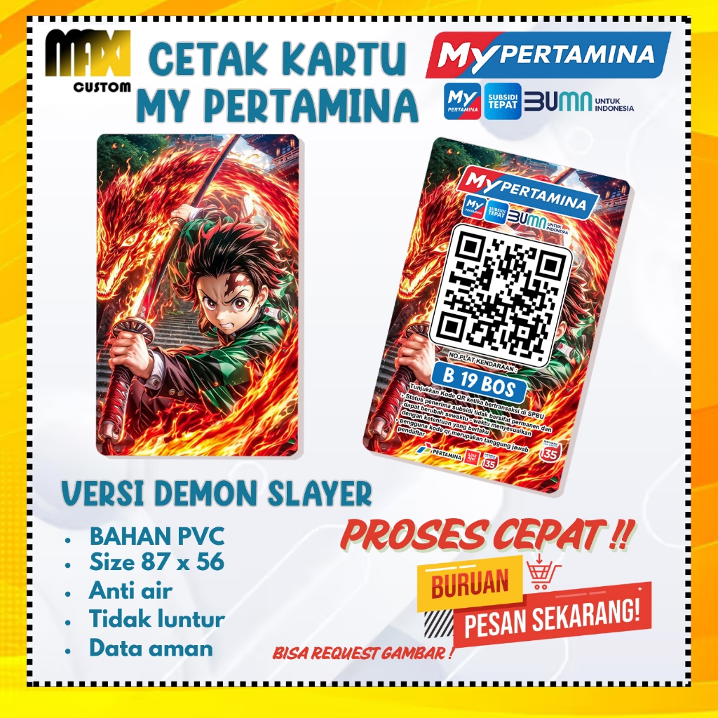 

KARTU DEMON SLAYER / KARTU BARCODE MYPERTAMINA CUSTOM (BAHAN PVC) / KARTU CUSTOM MY PERTAMINA