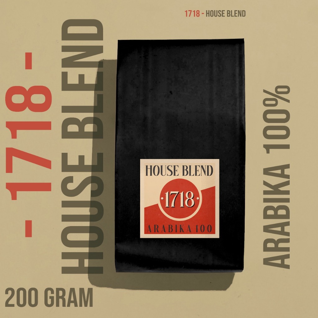 

Kopi 1718 Blend Arabika Robusta Signature – House Blend Premium 200gr | 100% Arabika Fresh Roast Strong Manis