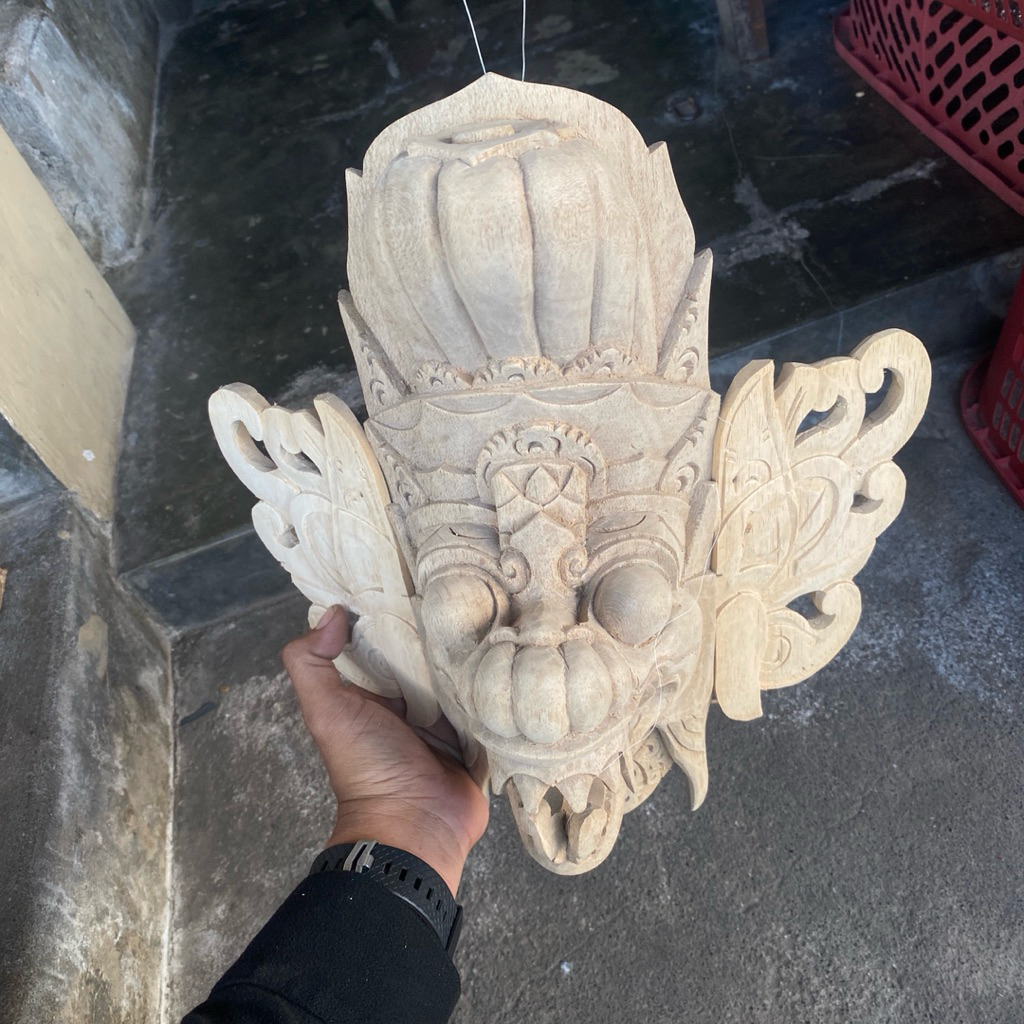 Patung kepala Naga Kayu Polos - Patung Naga Kayu Polos - Pajangan Naga Polos - Dragon Head Sculpture