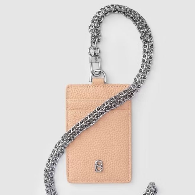 

Signature Lanyard Seaside Buttonscarves ID Card Holder Asli kulit