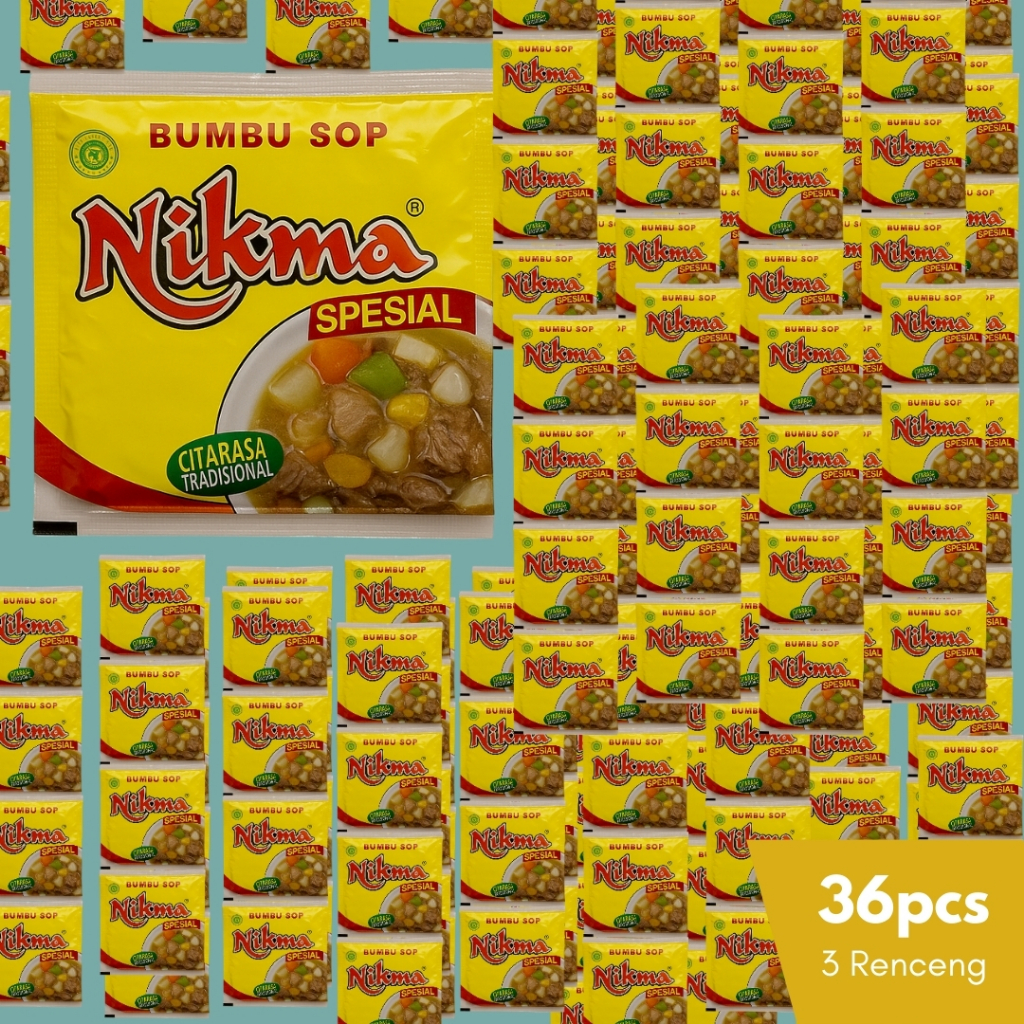 

NIKMA Sop Bumbu Instan 36 Sachet Hemat Halal Tradisional Resep Asli Minang