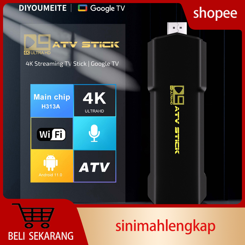 D9 Android TV STICK/Kotak Set-Top Allwinner H313A 4K UltraHD WIFi Kotak TV Internet Android Kotak TV