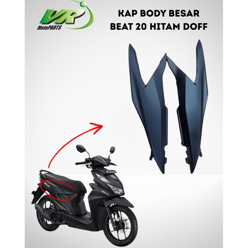 KAP COVER BODY BESAR BEAT NEW 2020 HITAM DOFF VR