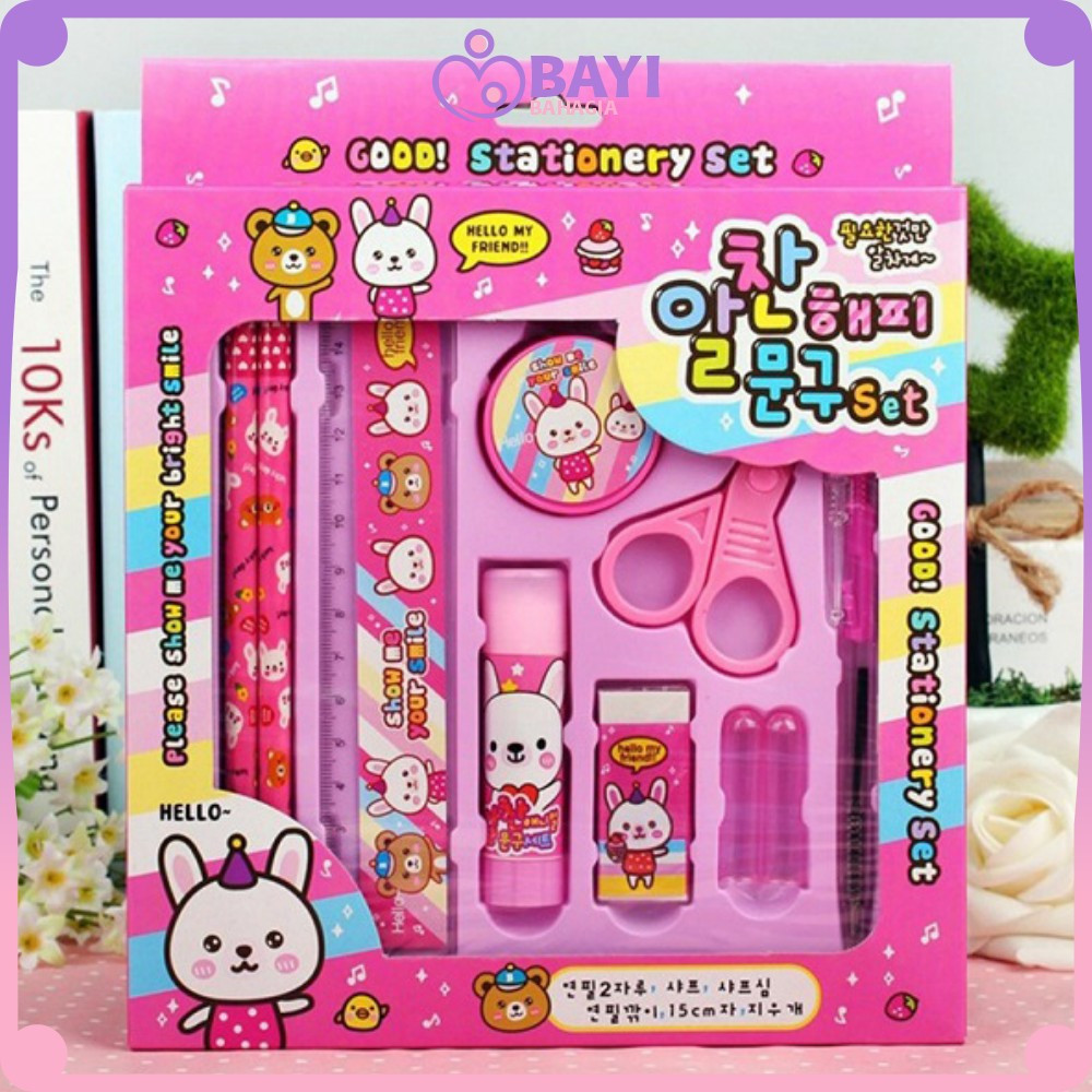 

EC Paket Alat Tulis Anak 8IN1 Karakter / Alat Tulis Set Anak TK Gift Kids Stationery / Set School Supplies for Child Bayi Bahagia A26