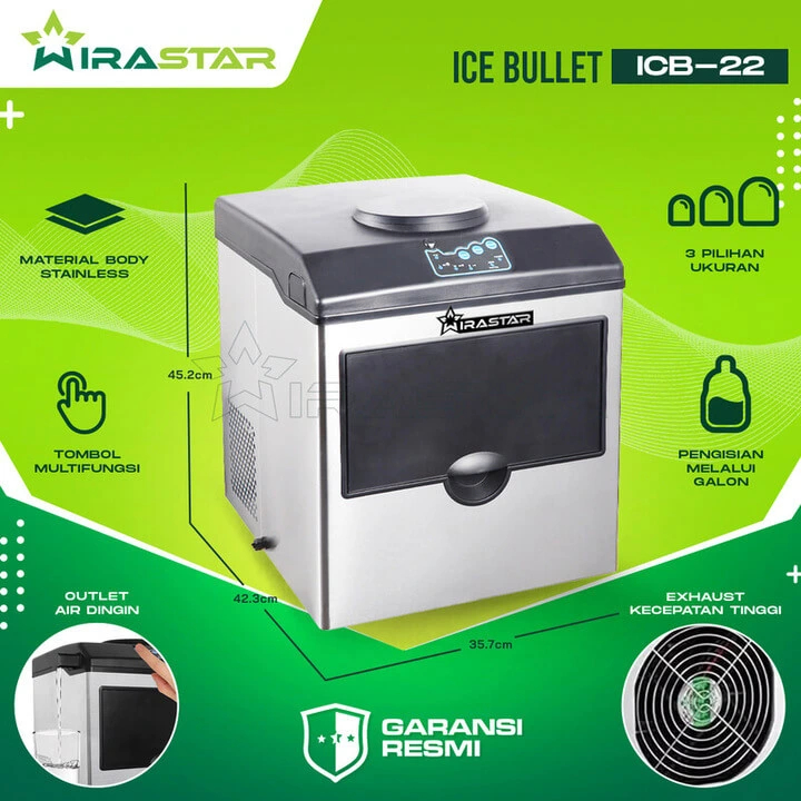 WIRASTAR Ice Bullet ICB-22  - Mesin Cetak Es Batu Kristal