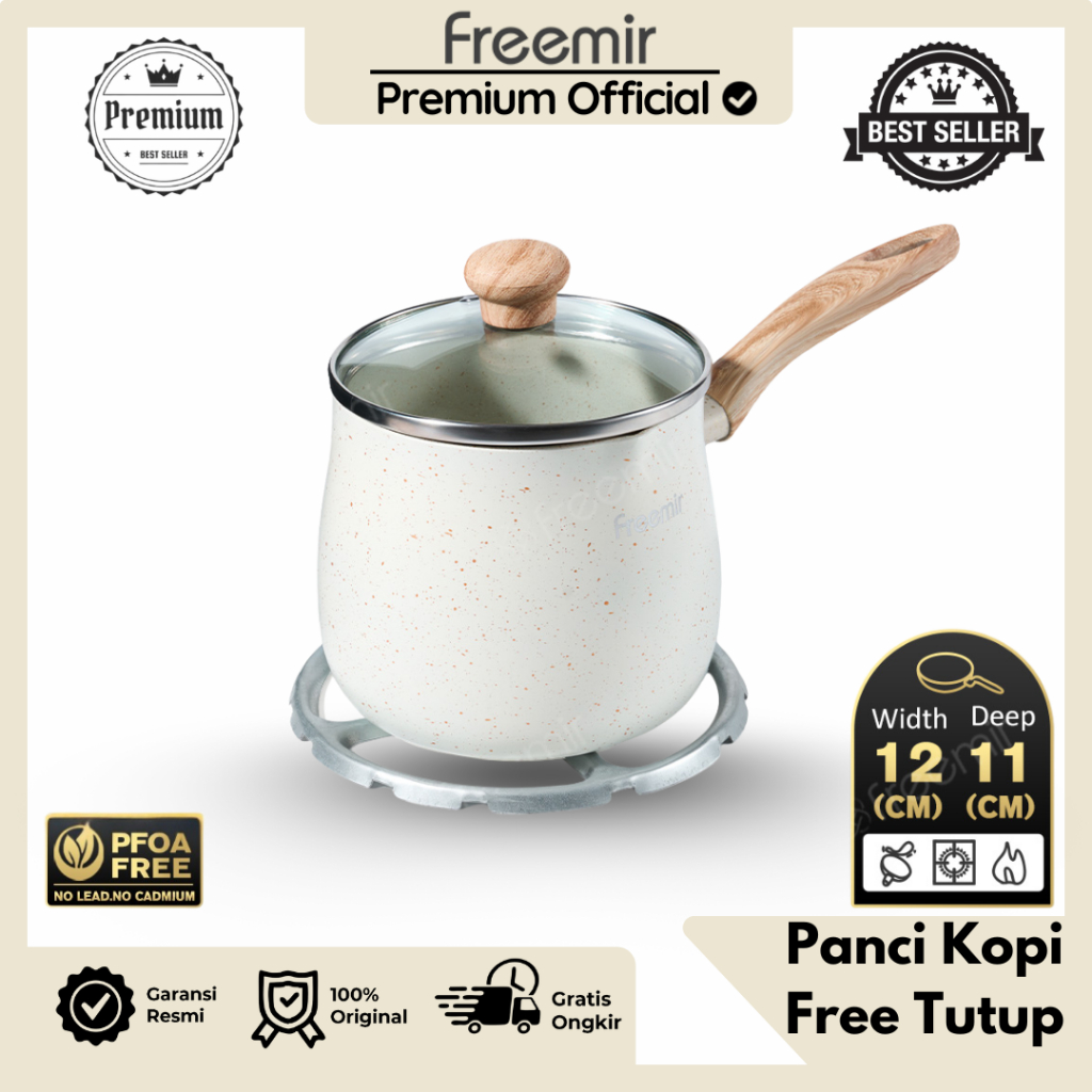 [PREMIUM] freemir Panci Gemoy Mini 12cm 1.2L Panci Kopi Susu Granit Anti Lengket Masak Mie