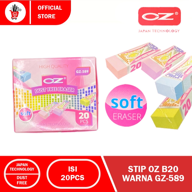 

STIP | ERASER | PENGHAPUS KARET OZ B20 WARNA GZ-589 (1PCS)