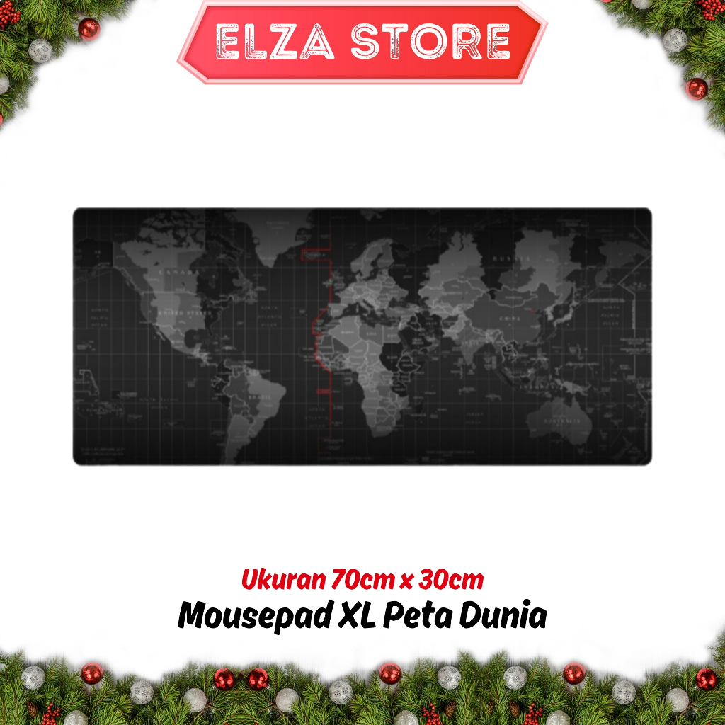Mouse Pad Gaming Jumbo 30 x 70 cm Mousepad Besar XL - Peta Dunia