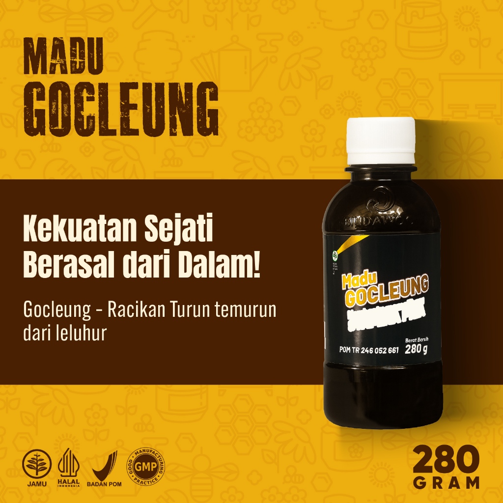 Madu GOCLEUNG - Madu Plus Ginseng Pasak-Bumi Meningkatkan Stamina Pria | Madu Herbal Go Cleung 280g