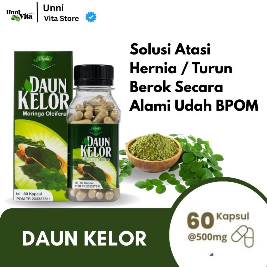 DAUN KELOR Kapsul Hernia Obat Turun Berok | Udah BPOM Murni Asli