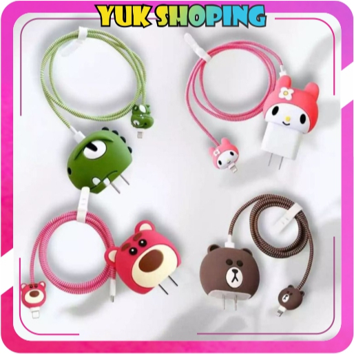 YUKSHOPING Set Pelindung Kabel 4in1 / Set Pelindung Kabel Charger HP / 4in1 Cover Charger HP R1117