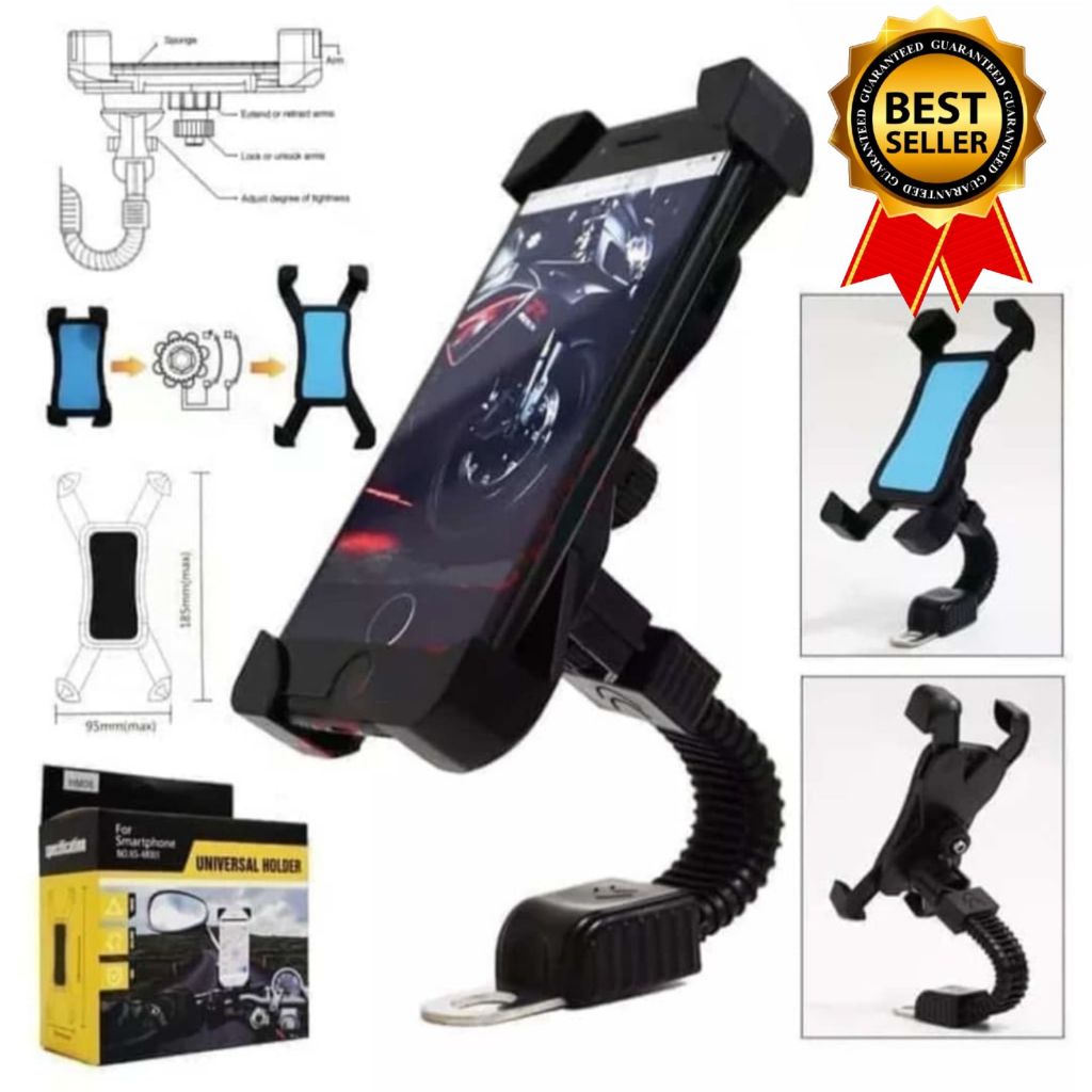 Holder Dudukan HP Di Spion Motor Untuk Penyimpanan Smartphone Simpan Hape Pasang Phone Ponsel Buat S