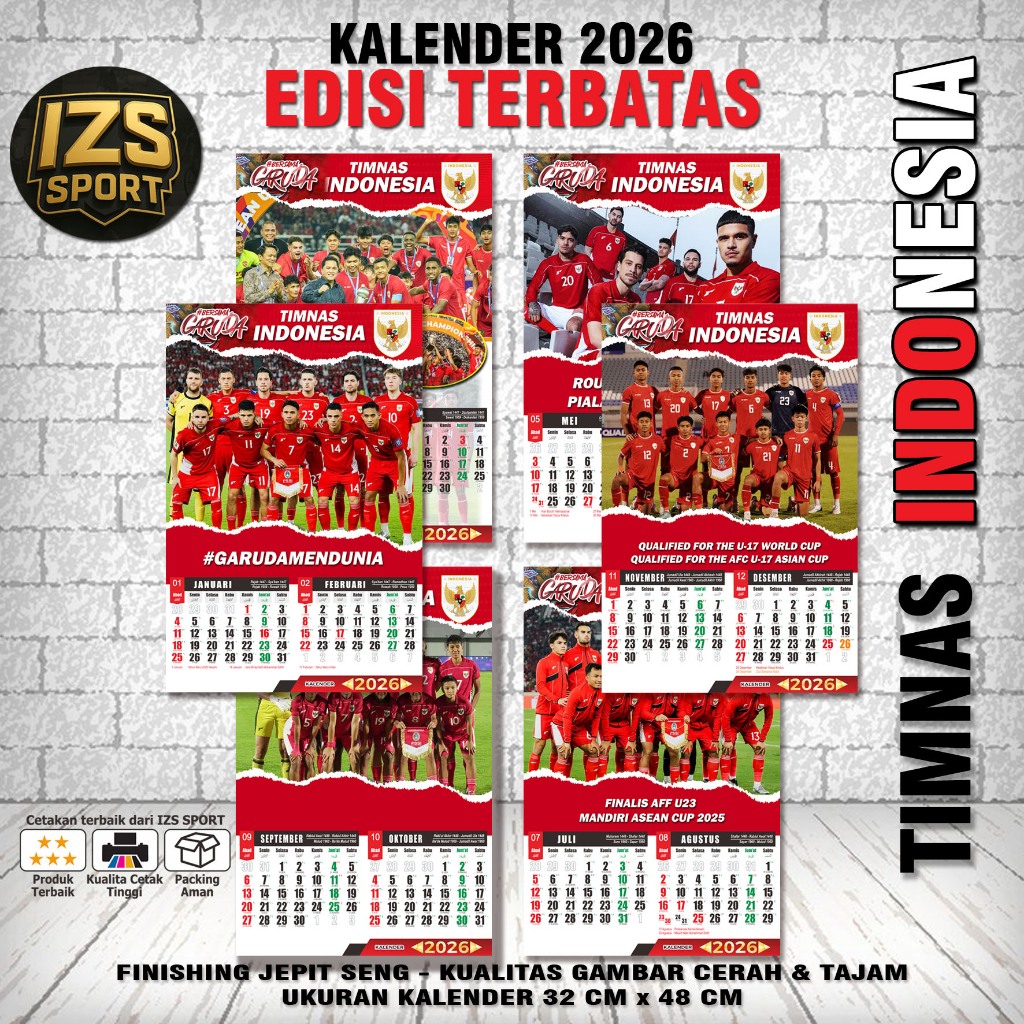 

Kalender 2026 Edisi TIMNAS INDONESIA TERBARU