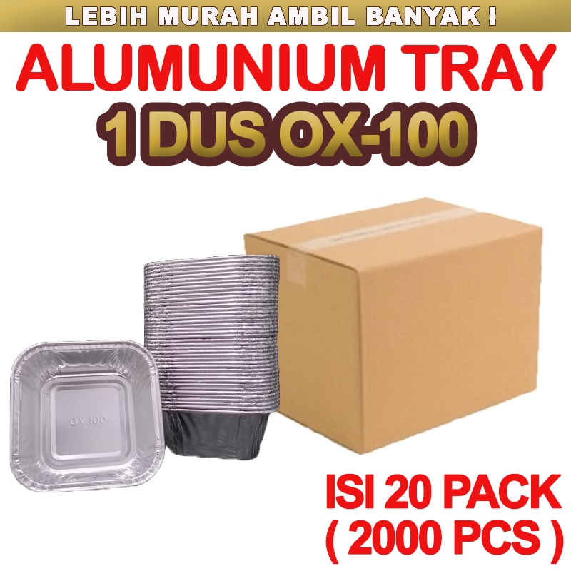 Wadah Aluminium Foil Cup OX 100 | Ukuran Kecil 100ml | Cup Foil Makanan | Paket 1 Dus