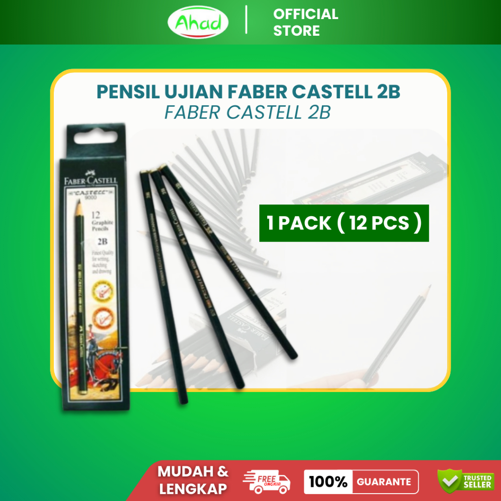 

Pensil Ujian Faber Castell 2B | PENSIL FOR COMPUTER 2B SATU PAK | Pensil Ujian
