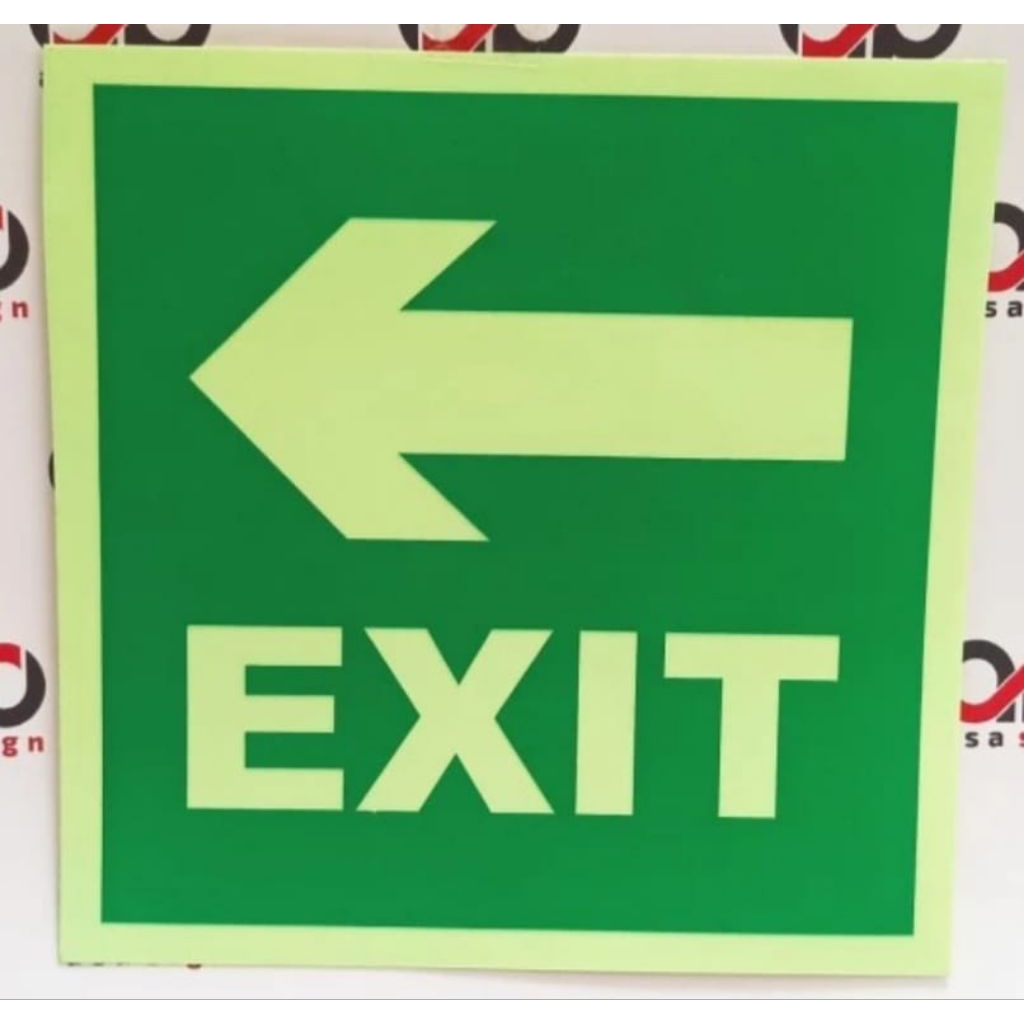 

SIGN STIKER EXIT PANAH ( GLOW IN THE DARK )UK 10 X 10 CM