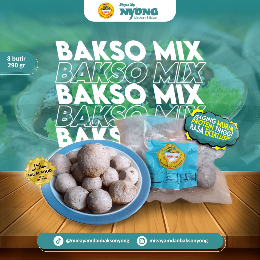 

Bakso Daging-Bakso Urat 1 + Bakso Sedang 7 (Mix) 290gr|Bakso daging sapi/daging ayam/Bakso Sehat
